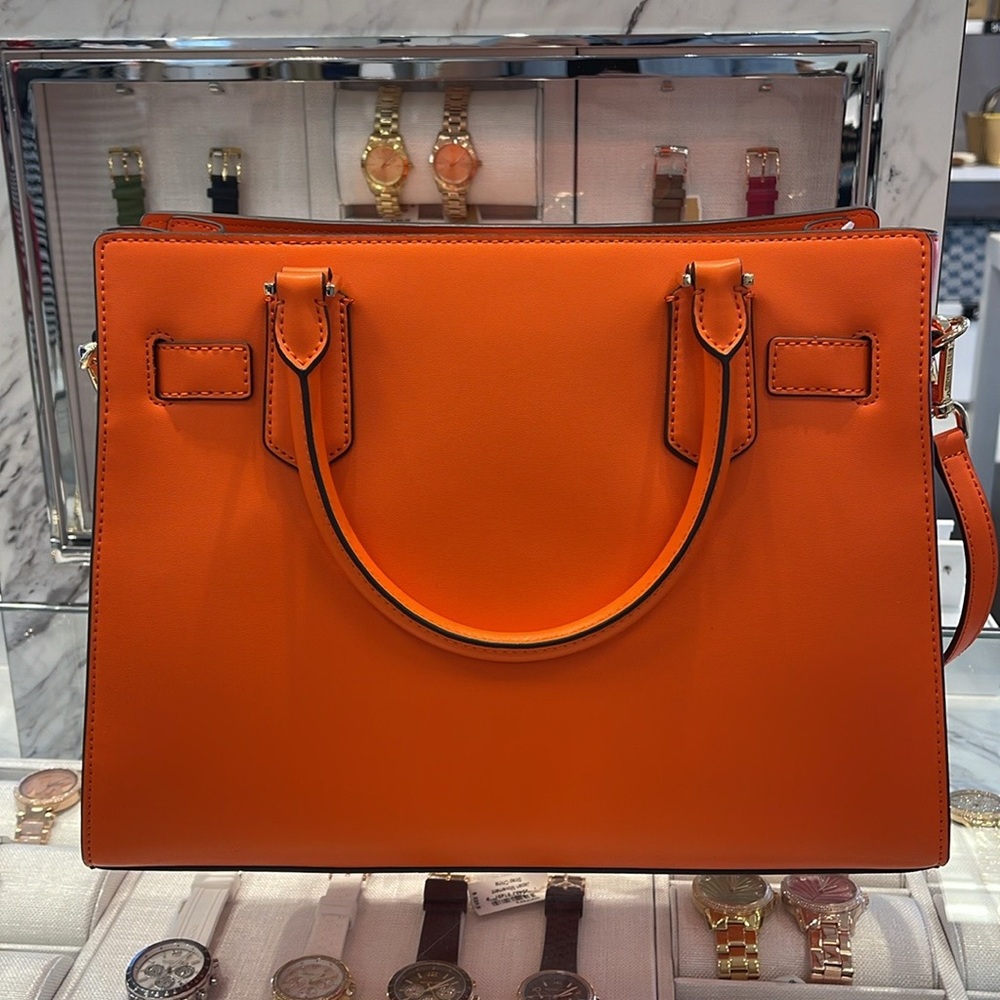 MICHAEL KORS HAMILTON MEDIUM SATCHEL 
 COLOR: POPPY 
NWT - Picture 10 of 16